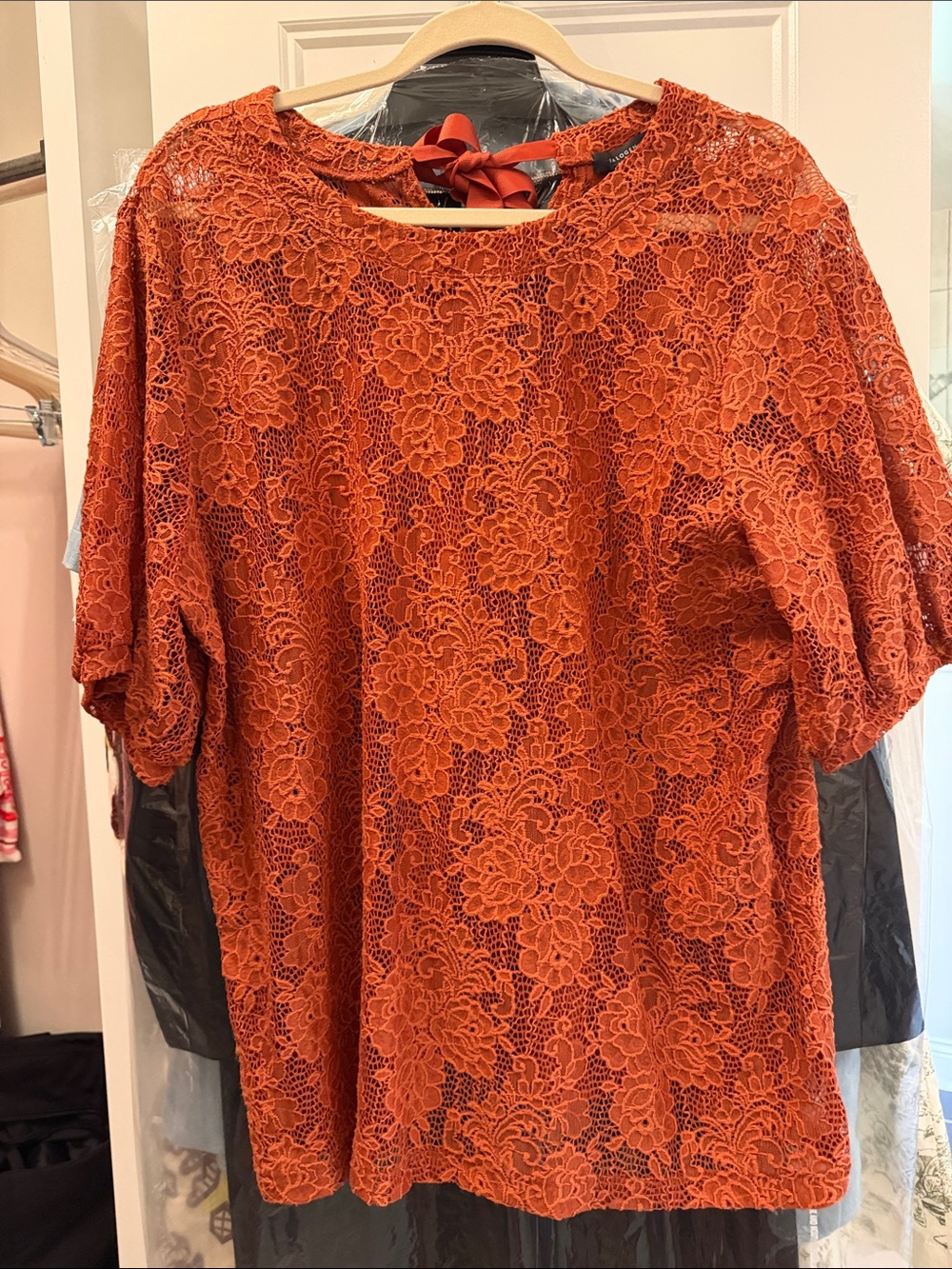 Women's Lace Top - Burnt Orange
